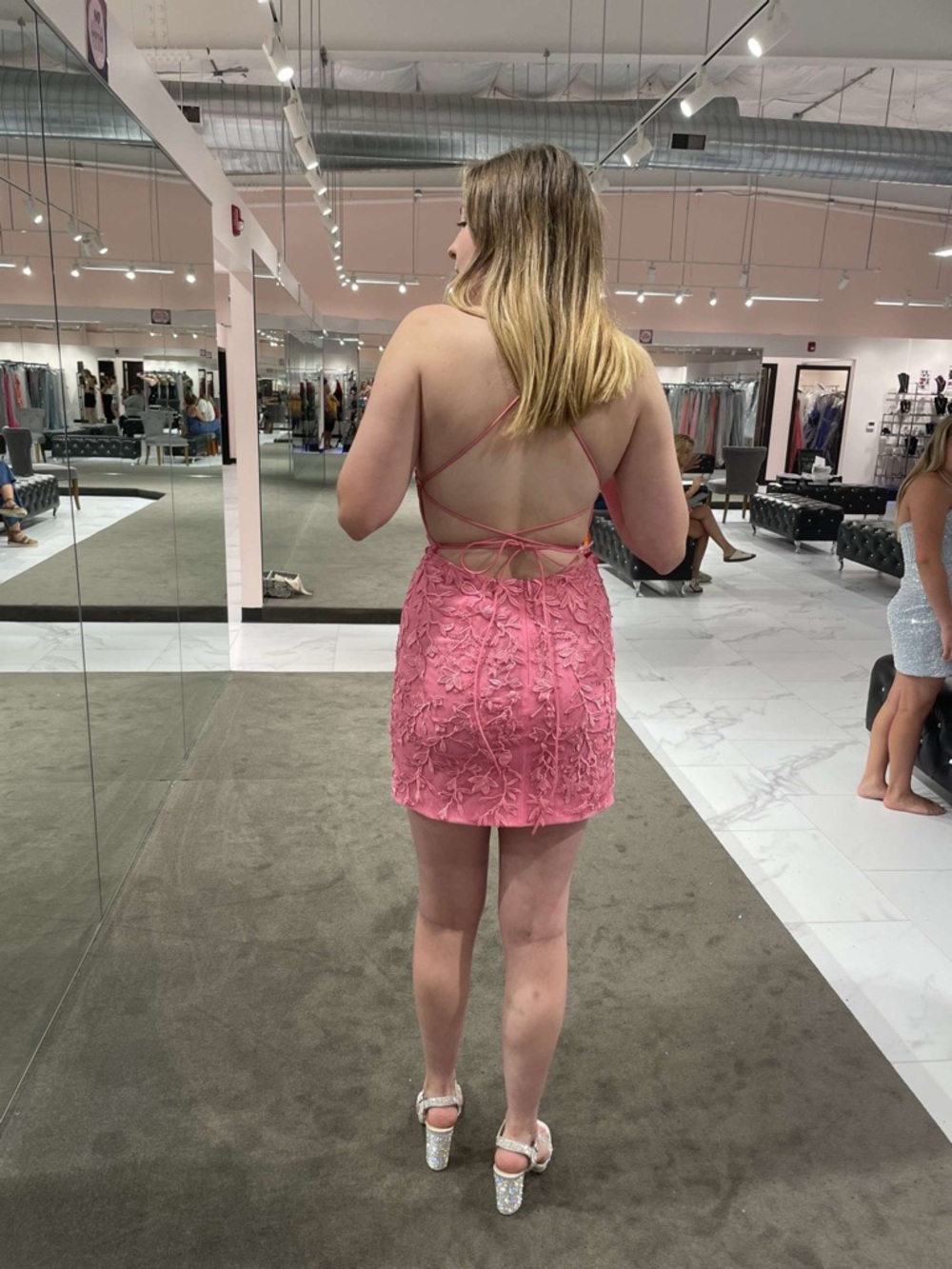 Pink Sherri Hill Homecoming Dress - Picture 2 of 3